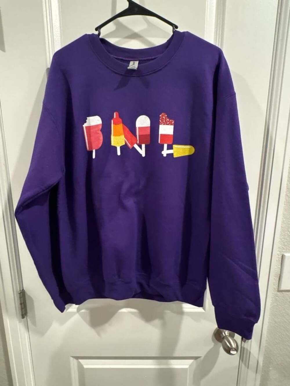 Gildan BNL Popsicle Logo Purple Crewneck Sweatshirt